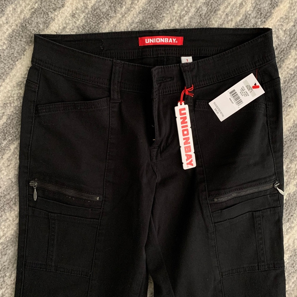Unionbay Black utility moto pants - Picture 2 of 3